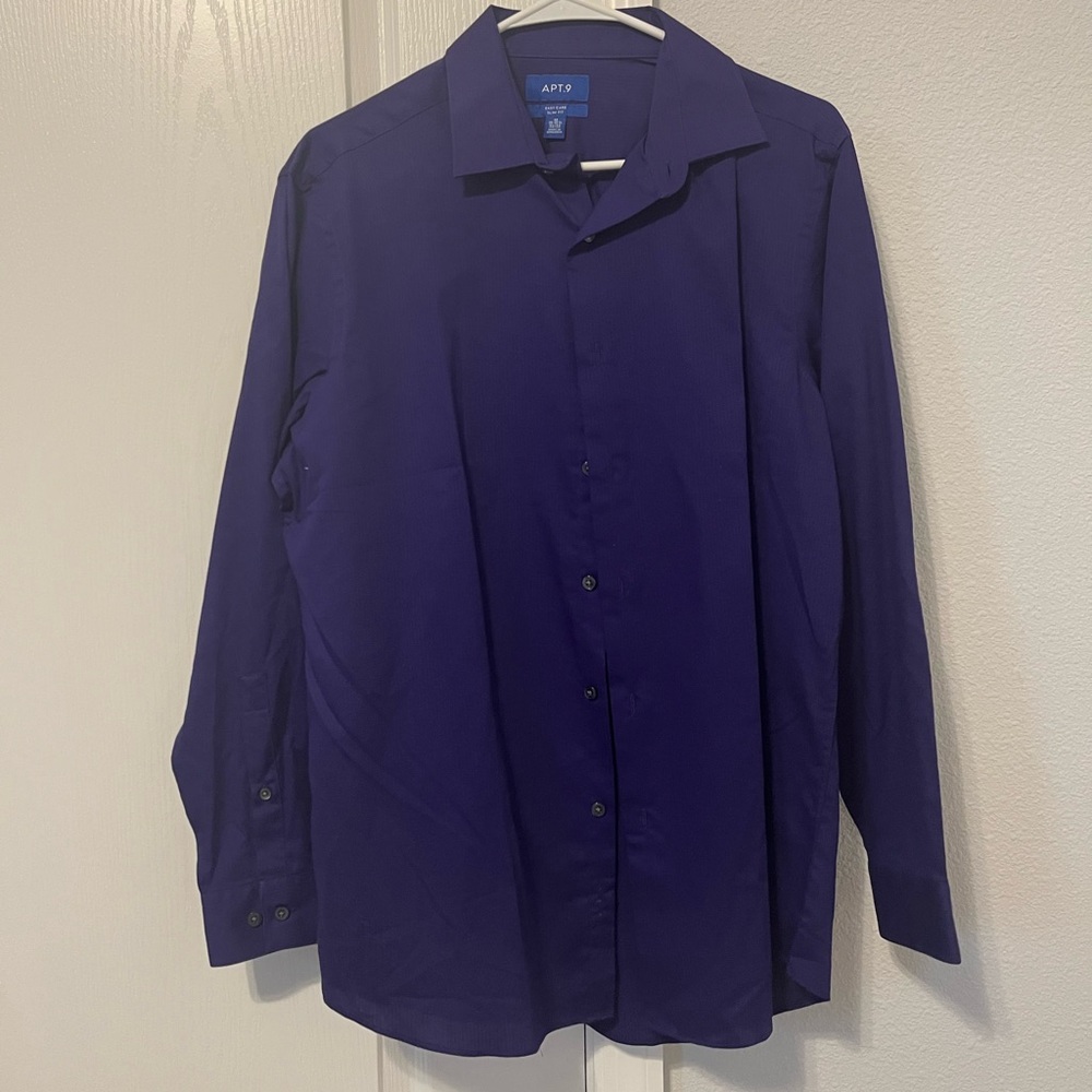 Apt 9 Men’s Purple Dress Shirt Size M Slim Fit
